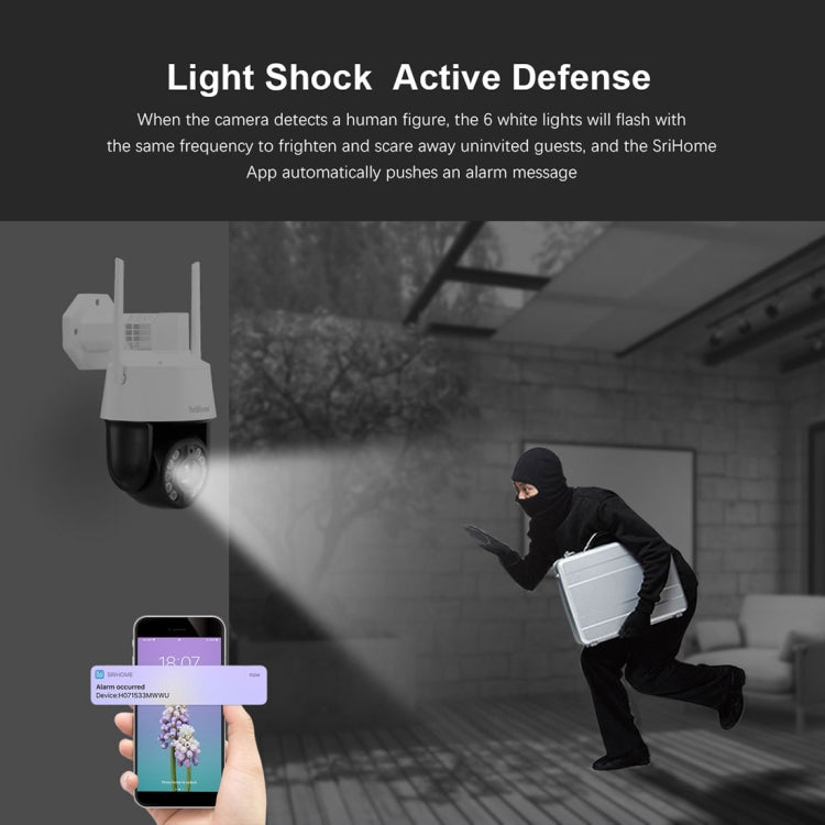 SriHome SH041 5.0MP 20X Optical Zoom 2.4G/5G WiFi Waterproof AI Auto Tracking H.265 Video Surveillance SriHome SH041 5.0MP 20X Optical Zoom 2.4G/5G WiFi Waterproof AI Auto Tracking H.265 Video Surveillance